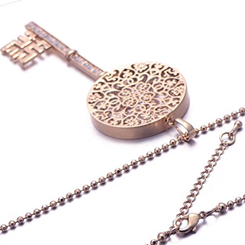Hueco Clave Colgante Collar "Borghi" largo cadena 27" chapado en oro rosa