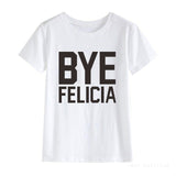 H712 estilo de la moda de las mujeres Palabras verano de la impresión Tops cuello redondo mangas cortas blancas