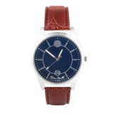 Pulsera de moda Banda redonda Muñeca Cuarzo Cuero Sintético Brazalete Reloj analógico Hombres