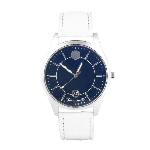 Pulsera de moda Banda redonda Muñeca Cuarzo Cuero Sintético Brazalete Reloj analógico Hombres