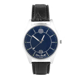 Pulsera de moda Banda redonda Muñeca Cuarzo Cuero Sintético Brazalete Reloj analógico Hombres