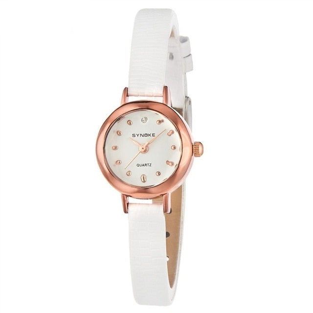 210mm Horario De Cuarzo Para Cuero 8 Fácil Ronda Brazalete Completo Pulsera Sintética Leer Reloj Analógico Muñeca Mujeres 55mm