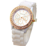 Moda Casual Rhinestone Espiral Redondo Dial Puntero Cuarzo Reloj de pulsera