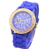 Moda Casual Rhinestone Espiral Redondo Dial Puntero Cuarzo Reloj de pulsera