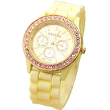 Moda Casual Rhinestone Espiral Redondo Dial Puntero Cuarzo Reloj de pulsera