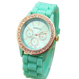 Moda Casual Rhinestone Espiral Redondo Dial Puntero Cuarzo Reloj de pulsera