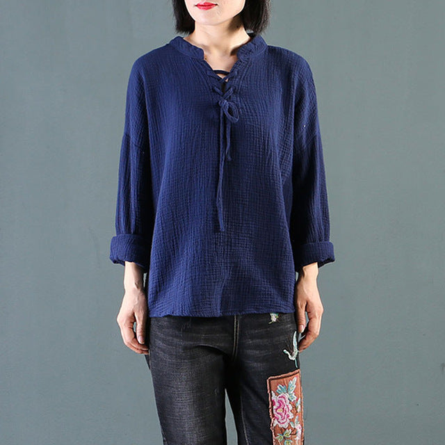 Camisa de algodón de manga larga para mujer Mujeres Tops 2019 Moda Blusas casuales Sólidas Camisa formal elegante para mujer Blusas